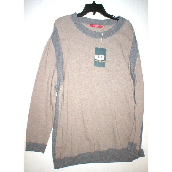 New Womens NWT Max Mara Marina Rinaldi Sport Sweater Dress XL Gray Tan Cashmere - Picture 1 of 4